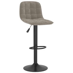 vidaXL Sgabello da Bar Grigio Chiaro in Velluto