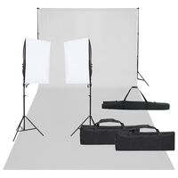 vidaXL Kit per Studio Fotografico con Set di Luci e Fondale