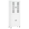 vidaXL Credenza Bianca 69,5x34x180 cm in Legno Multistrato