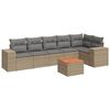 vidaXL Set Divani da Giardino 7 pz con Cuscini Beige in Polyrattan