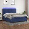 vidaXL Letto a Molle con Materasso e LED Blu 160x200 cm in Tessuto