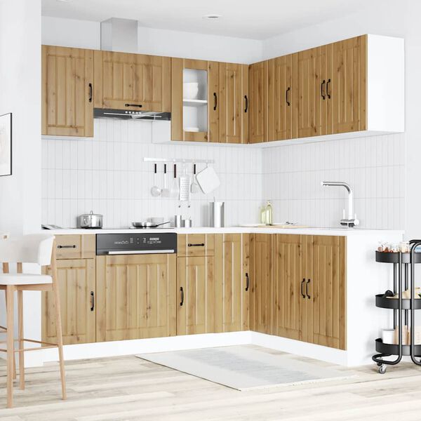 vidaXL Set Mobili da Cucina 11 pz Lucca Rovere Artigianale Truciolato