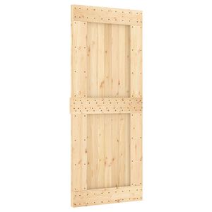 vidaXL Porta scorrevole NARVIK Naturale e Nero 85 x 210 cm (213,5 cm)