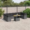 vidaXL Set Divani da Giardino 11 pz con Cuscini in Polyrattan Nero