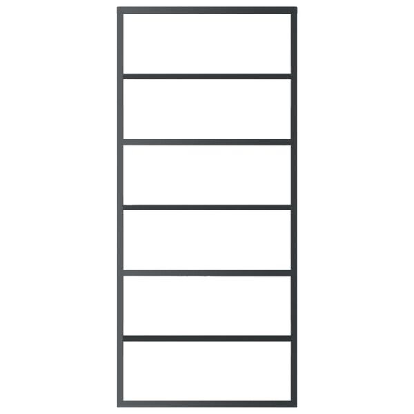 vidaXL Porta Scorrevole con Kit Montaggio Vetro ESG Alluminio 90x205cm