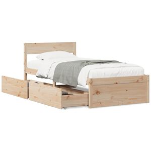 vidaXL Letto senza Materasso 90x200 cm in Legno Massello di Pino