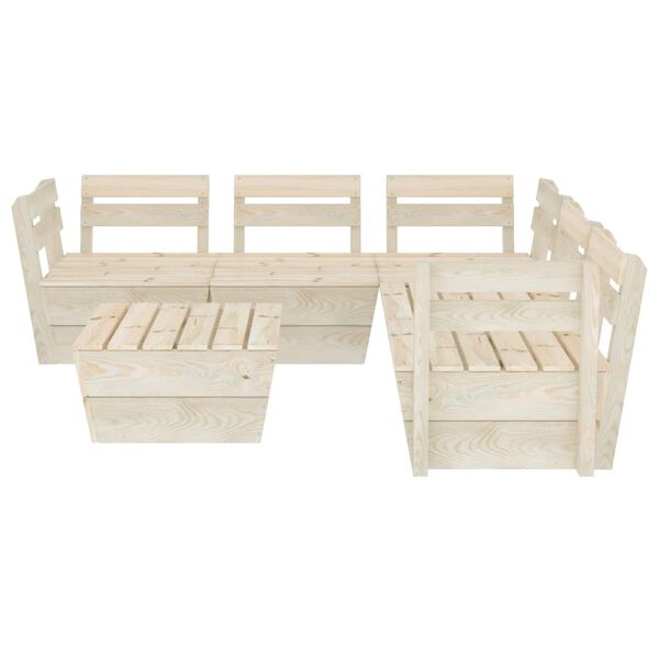 vidaXL Set Divani da Giardino su Pallet 6 pz in Legno Abete Impregnato