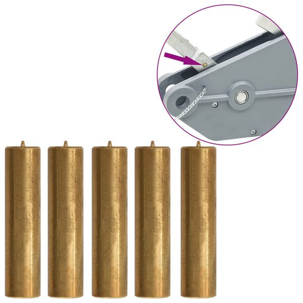 vidaXL Perni di Sicurezza per Paranco a Fune da 1600/3200 kg 5 pz Ottone