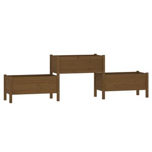 vidaXL Fioriera Marrone Ambra 245,5x44x75 cm in Legno Massello di Pino