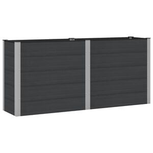 vidaXL Letto rialzato da giardino Nero 200 x 50 x 91 cm alluminio