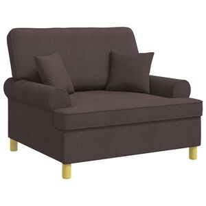 vidaXL Poltrona con cuscini Marrone Scuro Tessuto