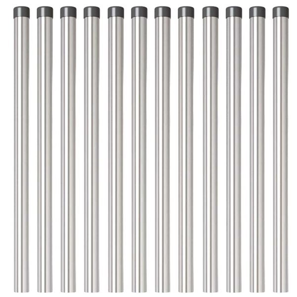 vidaXL Pali per Recinzione 12 pcs Argento 60 cm