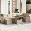 vidaXL Set Divano da Giardino 8 pz con Cuscini Beige in Polyrattan