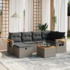 vidaXL Set Divani da Giardino 7 pz con Cuscini Grigio in Polyrattan