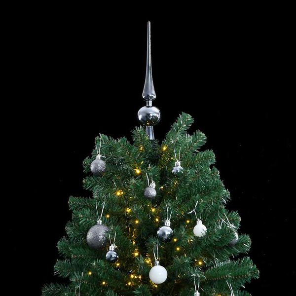 vidaXL Albero Natale Incernierato con 300 LED e Palline 240 cm