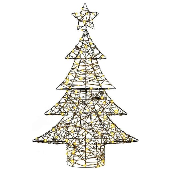 vidaXL Albero di Natale con 120 LED Bianco caldo 120 cm Rattan