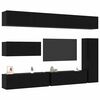 vidaXL Set mobile TV 7 pcs Rovere Nero Legno multistrato