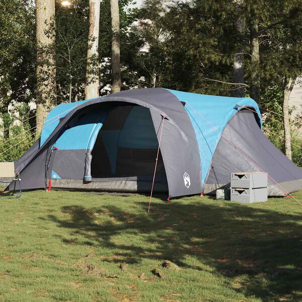 vidaXL Tenda da Campeggio a Cupola per 4 Persone Blu Impermeabile