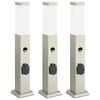 vidaXL Lampioni a dissuasore con sensore e presa 3 pz 50 cm Acciaio Inox IP44