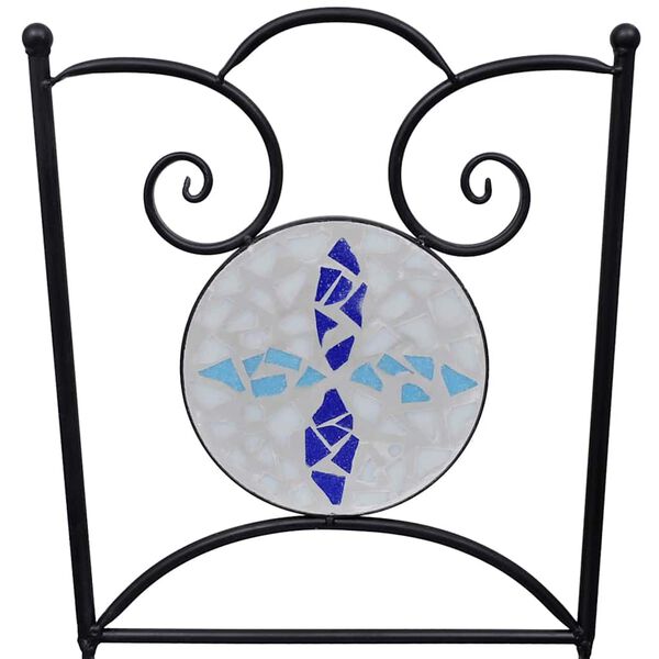 vidaXL Sedie da Bistrot Pieghevoli 2 pz in Ceramica Blu e Bianco