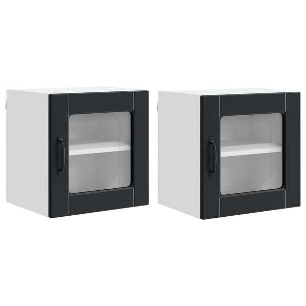 vidaXL Mobile da cucina 2 pcs Nero 40 x 31 x 40 cm Legno multistrato