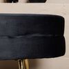 Venture Home Ottomana Otto 100x40x41 cm Velluto Nero e Ottone