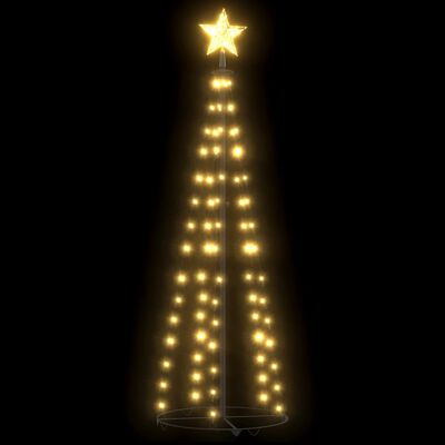 vidaXL Albero di Natale a Cono con 84 LED Bianco Caldo 50x150 cm