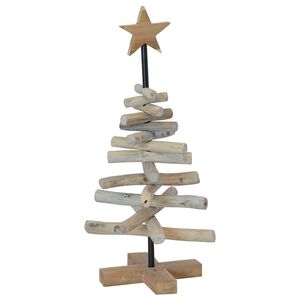 vidaXL Albero di Natale Marrone 60 cm Legno massello di teak