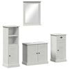 vidaXL Set di mobili per il bagno 4 pz Bianco Antico Pino massello
