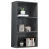vidaXL Libreria 3 Ripiani Grigio Lucido 60x30x114cm Legno Multistrato