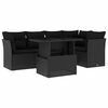 vidaXL Set Divano da Giardino 6 pz con Cuscini Nero in Polyrattan
