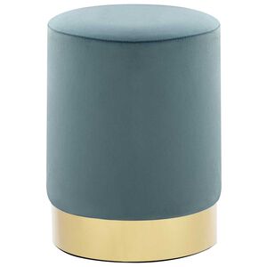 vidaXL Sgabello Azzurro e Oro in Velluto 28 x 36 cm