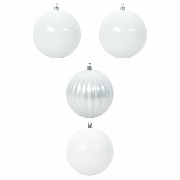 vidaXL Set di Palline di Natale XXL 4 pcs Bianco Plastica