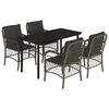 vidaXL Set da Pranzo da Giardino 5 pz con Cuscini in Polyrattan Grigio