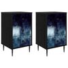 vidaXL Armadio da Notte RAALTE 2 pz Rovere Nero 36 x 33 x 61 cm