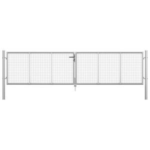 vidaXL Cancello da Giardino in Acciaio Zincato 400x75 cm Argento
