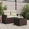 vidaXL Tavolo da Giardino Piano Vetro Marrone 55x55x37 cm Polyrattan
