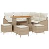 vidaXL Set Divano da Giardino 9 pz 8-Numero di posti Beige Poly Rattan