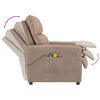 vidaXL Poltrona Massaggiante Elettrica Tortora in Tessuto Microfibra