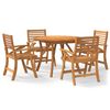 vidaXL Set da Pranzo per Giardino 5 pz in Legno Massello di Acacia
