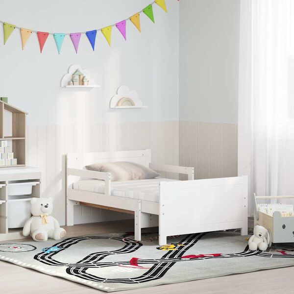 vidaXL Struttura del letto Bianco 80 x 200 cm Pino massello