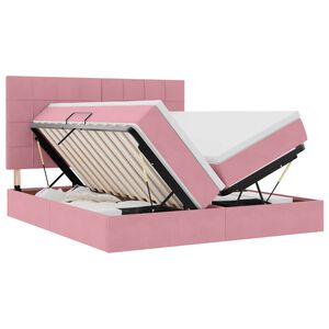 vidaXL Letto con Contenitore con materasso Rosa 180 x 200 cm Velluto