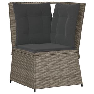 vidaXL Divano Angolare da Giardino con Cuscini Grigio in Polyrattan