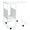 vidaXL Tavolino con Ruote Bianco 55x36x63,5cm in Legno Multistrato