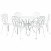 vidaXL Set da Pranzo per Giardino 7 pcs Bianco Alluminio