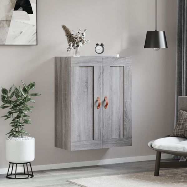 vidaXL Mobile a Parete Grigio Sonoma 69,5x34x90 cm Legno Multistrato