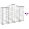 vidaXL Cesti Gabbioni ad Arco 30 pz 200x30x120/140 cm Ferro Zincato