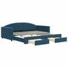 vidaXL Divano Letto Estraibile con Cassetti Blu 100x200 cm in Velluto