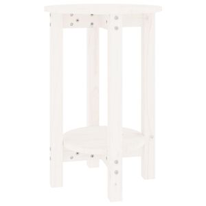 vidaXL Tavolino da Salotto Bianco &Oslash; 40x60 cm in Legno Massello di Pino