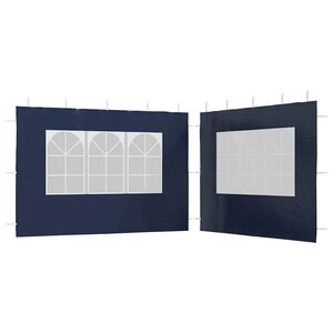 vidaXL Parete per Tendostruttura 2 pz con Finestra in PE Blu